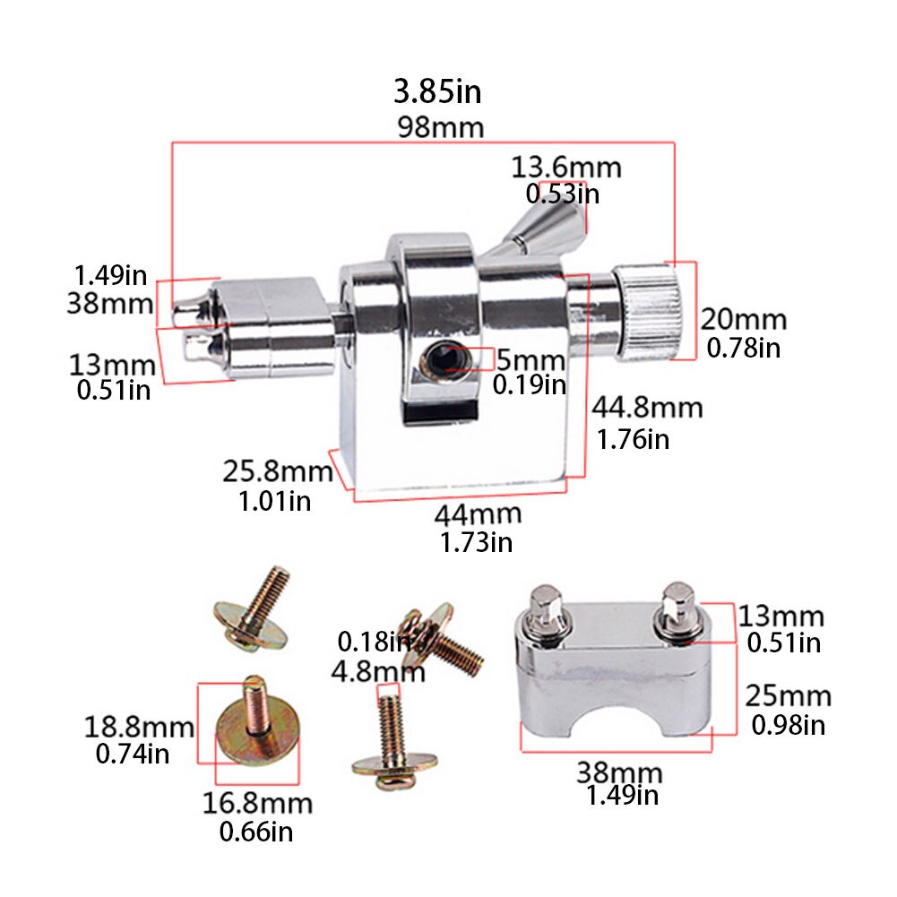 Tooyful Metal Snare Drum Strainer Throw Off Clamp Strainer Regulator With Mounting Screws Silver Drum Strainer For Drum-Player