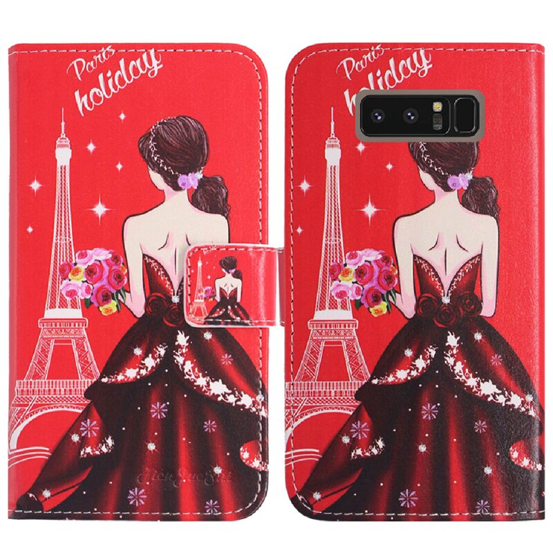 Tienjueshi tpu siliconen bescherming grappige leren hoes voor samsung galaxy mega  i9200 note 5 8 portemonnee etui skin