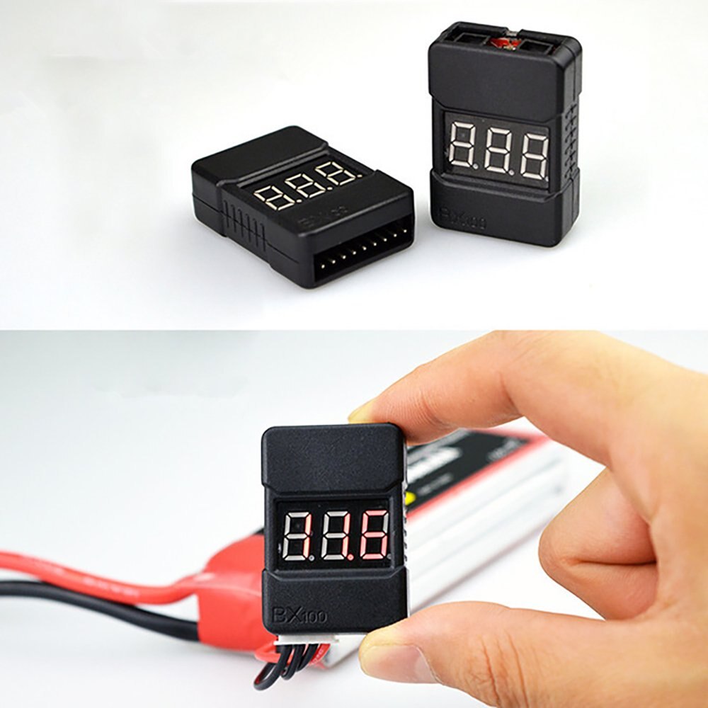 Bx100 1-8s lipo batterispänningsprovare/ lågspänningssummerarm/ batterispänningskontroll med dubbla högtalare