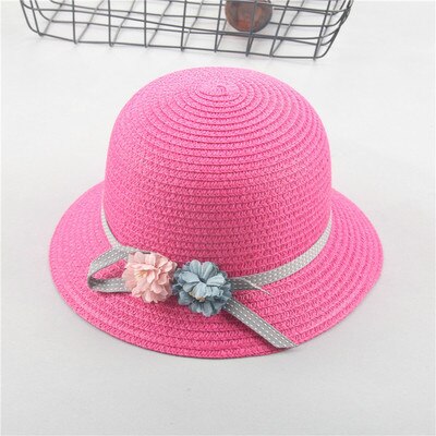 SUOGRY Summer Women's Beach Sun Cap Stylish Straw Hat For Women Protection UV Flowers Straw Hats Girls: rose Red / Adult 56-58cm