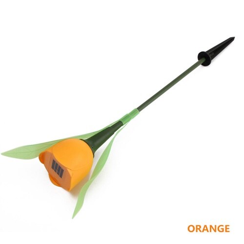Romantisk udendørs gårdhave plæne solcelledrevet tulipan blomsterlys led lampe: Orange
