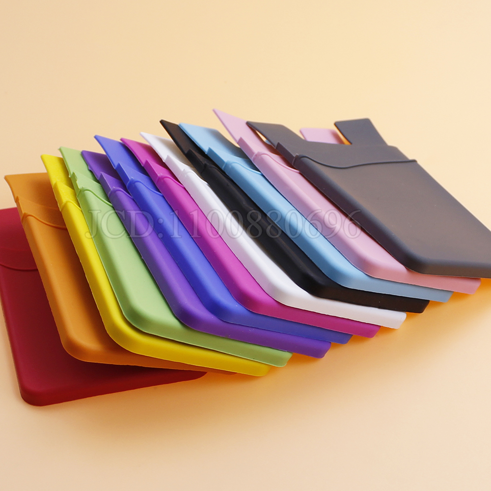 Tarjetero de silicona para teléfono móvil, funda tipo billetera, bolsillo para casi todos los teléfonos móviles