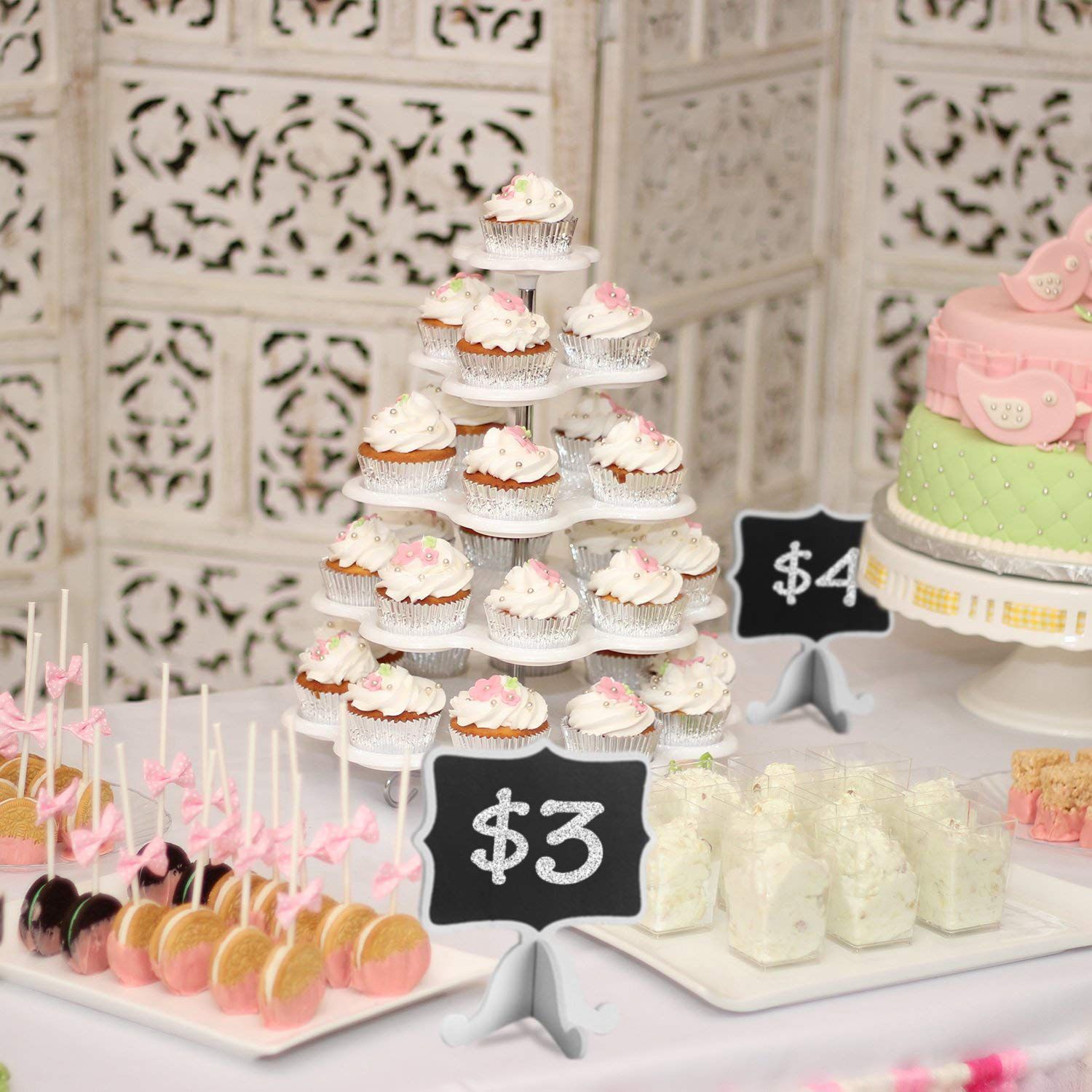 Set of 20 Mini Chalkboard- Small Blackboard for Catering Supplies, Food Labels, Party Decorations, Table Numbers for Wedding a