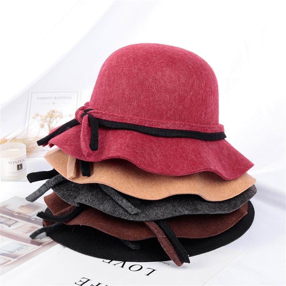 Top hoed Vrouwen Hoeden Vrouwelijke Herfst Winter Mode Toevallige Hoed Dome Britse Top Hat Hoofddeksels Kapelusz Damski Mütze #2S27