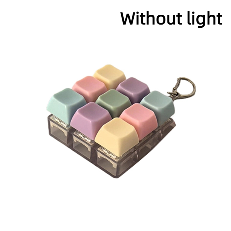 4/9 Toetsen Mechanische Toetsenbord As Tester LED Toetsenbord Sleutel Speelgoed Stress DIY Knop Keycap Fidget Sleutelhanger Speelgoed