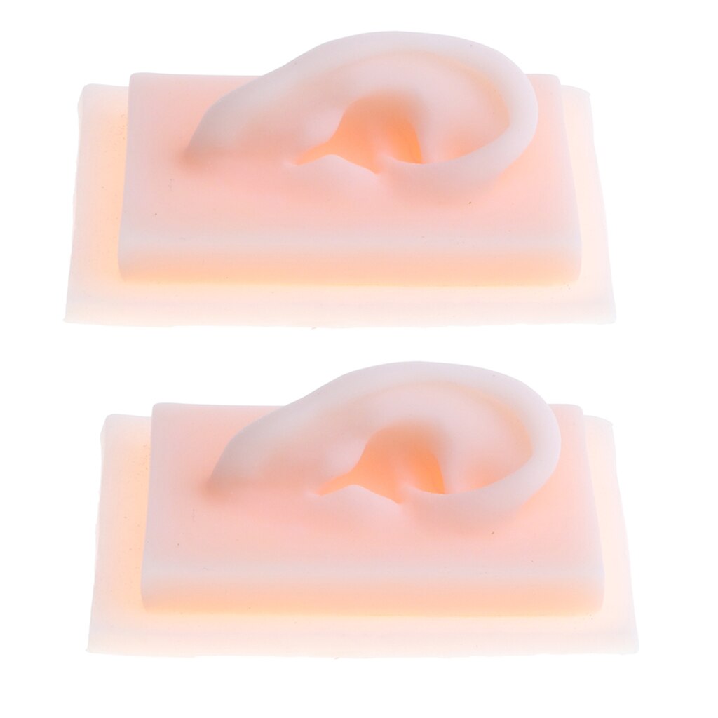 2Pcs Human Rechts Oor Model Levensgrote Zachte Siliconen Oor Acupunctuur Praktijk Model 1:1 Levensgrote Menselijk Oor Model Studie kit