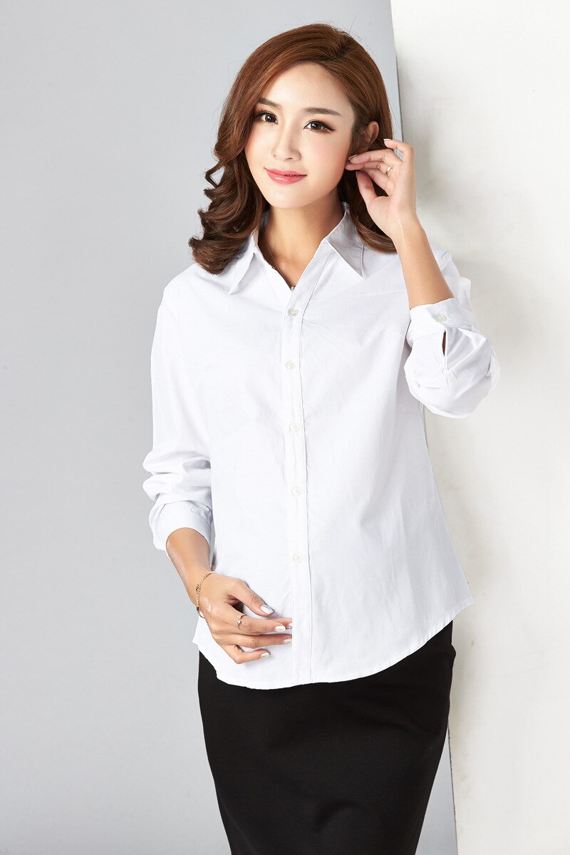 Zwangere Vrouwen Lange mouwen V-hals Zwangerschap Werkkleding Professionele Blouses Lente Herfst Moederschap zakelijke kleding: white / 4XL