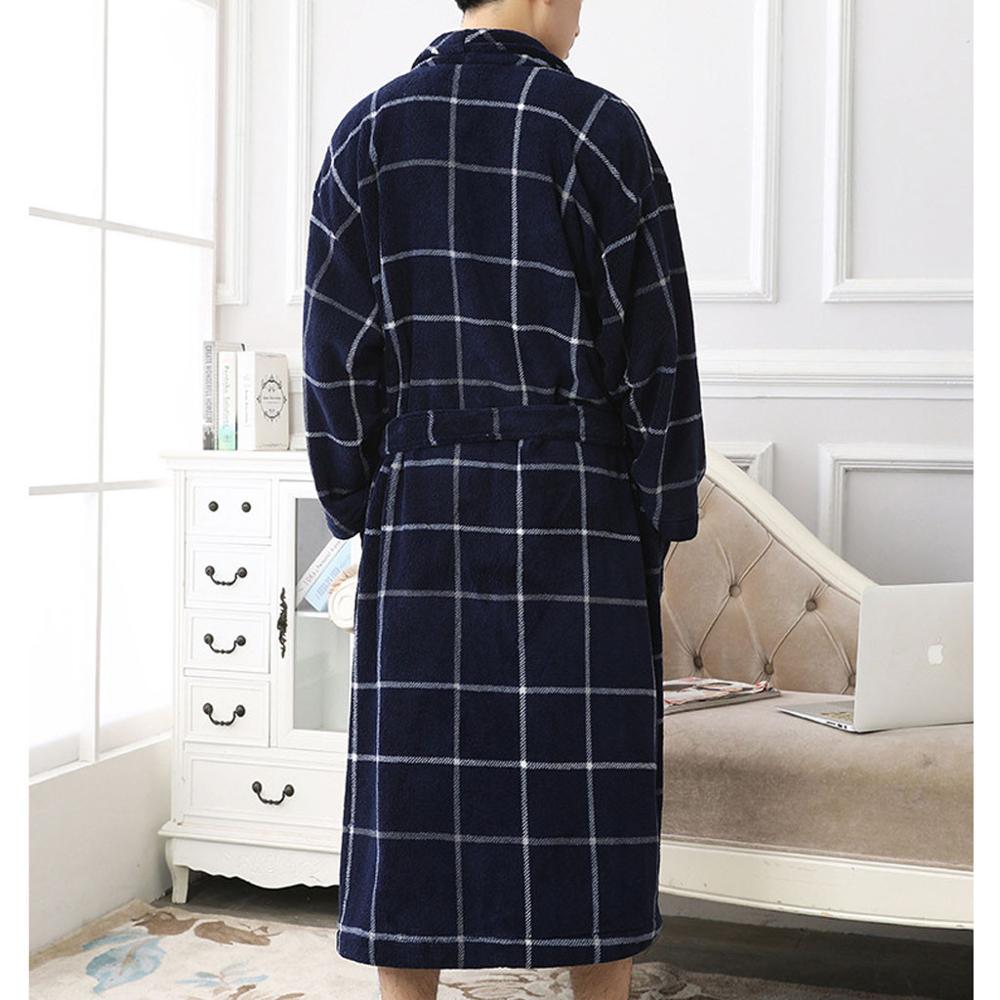 Hommes hiver allongé peluche châle peignoir maison vêtements à manches longues Robe manteau bain robe peignoir homme peignoir homme #1210