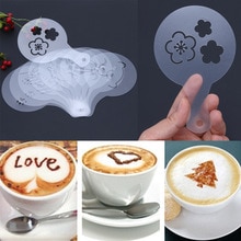10 stks/set Plastic Koffie Latte Cappuccino Barista Art Stencils Bloem Pad Cacaopoeder Stofdoek Spuiten Taart Sjablonen Craft