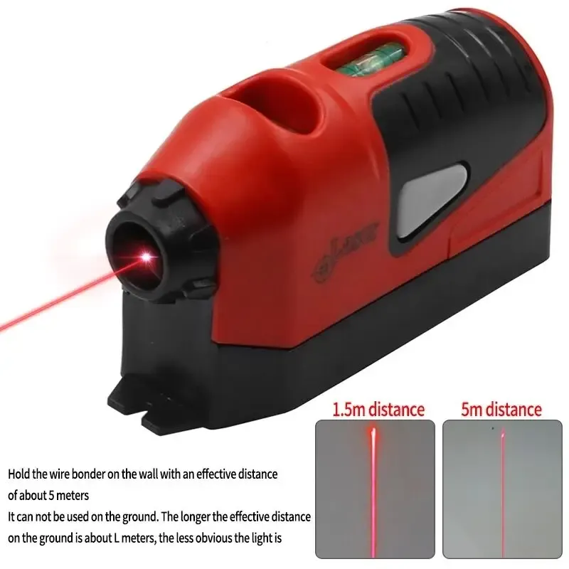 Mini niveau laser portable, projection de ligne laser horizontale verticale, Outils de mesure, Niveau à bulle vertical