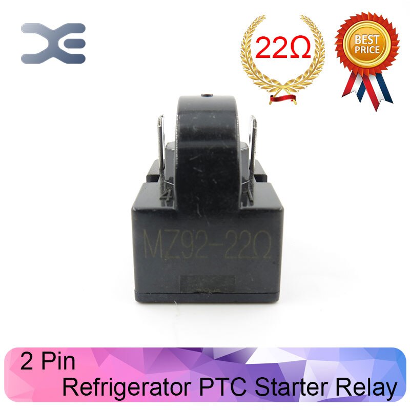 Relé de arranque MZ92-22OHM de 2 pines, PTC, repuestos de nevera, mecanismo de arranque de refrigerador, accesorios de relé