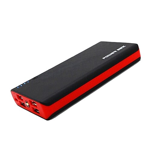80000 mah smarttelefon powerbank bærbar lader 4 usb hurtiglader utendørs reise eksternt batteri for iphone xiaomi samsung: Rød