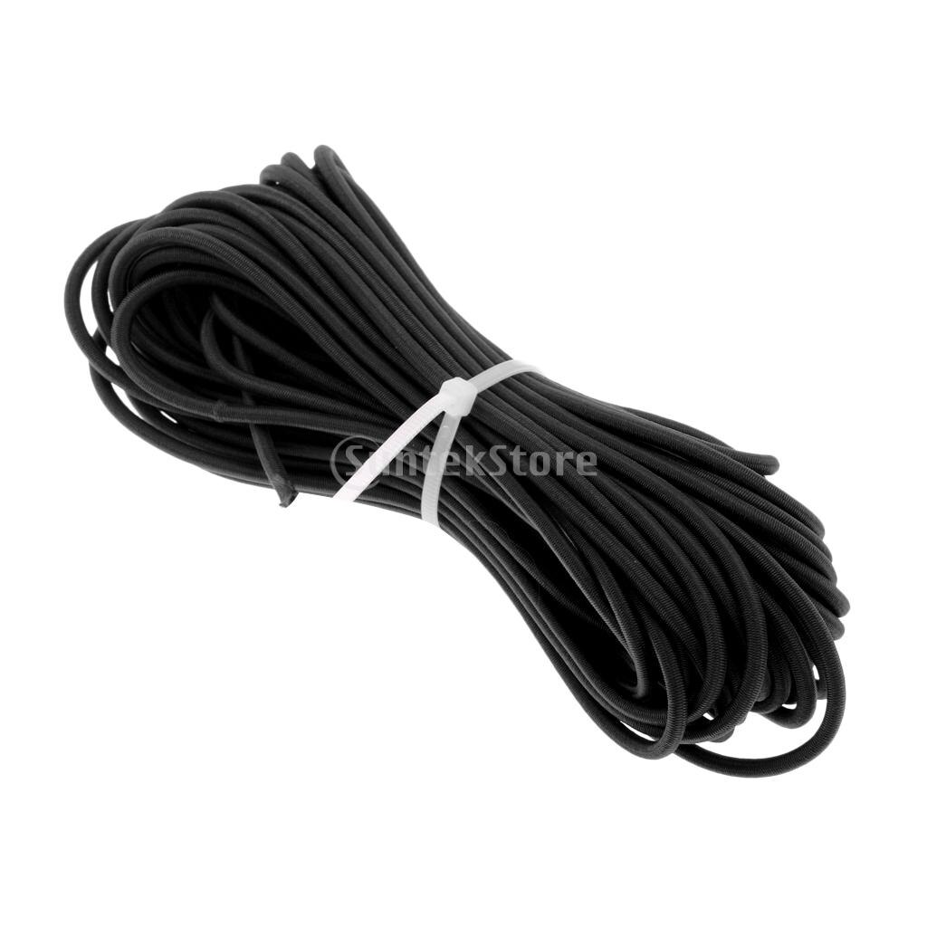 2mm Premium Marine Grade Elastic Bungee Rope Shock Cord Luggage Tie Down, Trailers, Boats, Roof Racks: Black 10m