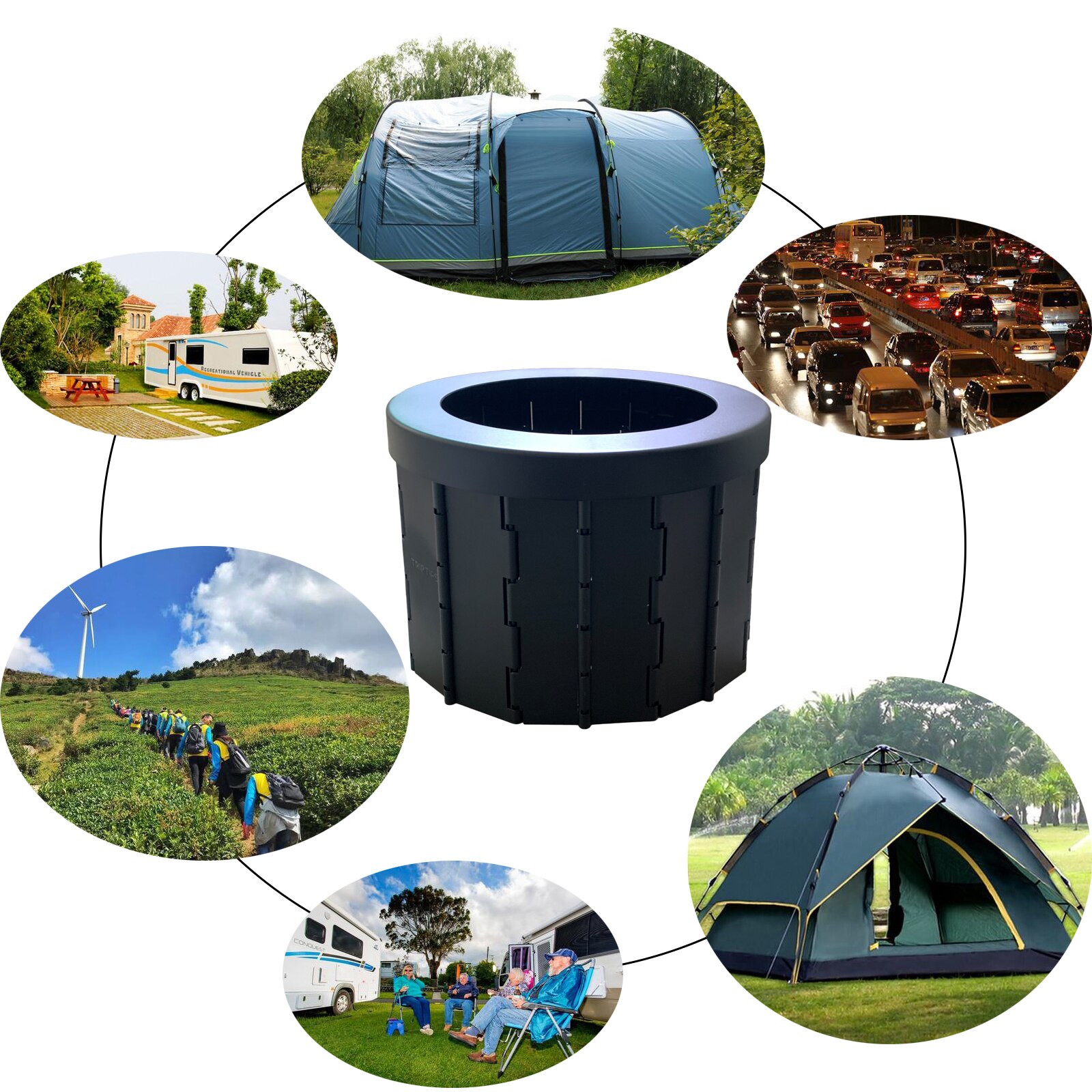 Siège de toilette pliable et Portable pour adulte, pot pliable pour voyage en plein air, Camping, voiture, fournitures de toilette