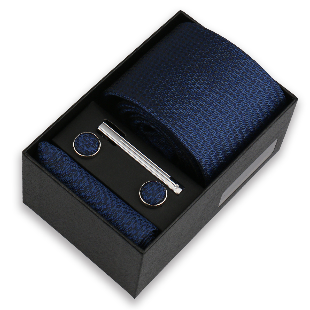 Conjunto de gravata de luxo para homens caixa de presente de negócios festa de casamento moda masculina conjunto de gravata paisley lenço abotoadura gravata-clipe terno presente para homem: Verde esmeralda