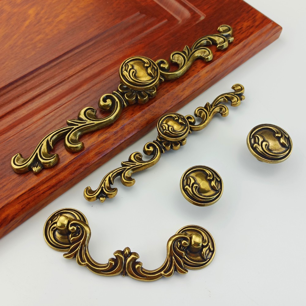 European Style Handles For Furniture Kitchen Cabinets Door Drawer Table Knobs Wardrobe Cupboard Desk Bronze Handle Dresser Pulls
