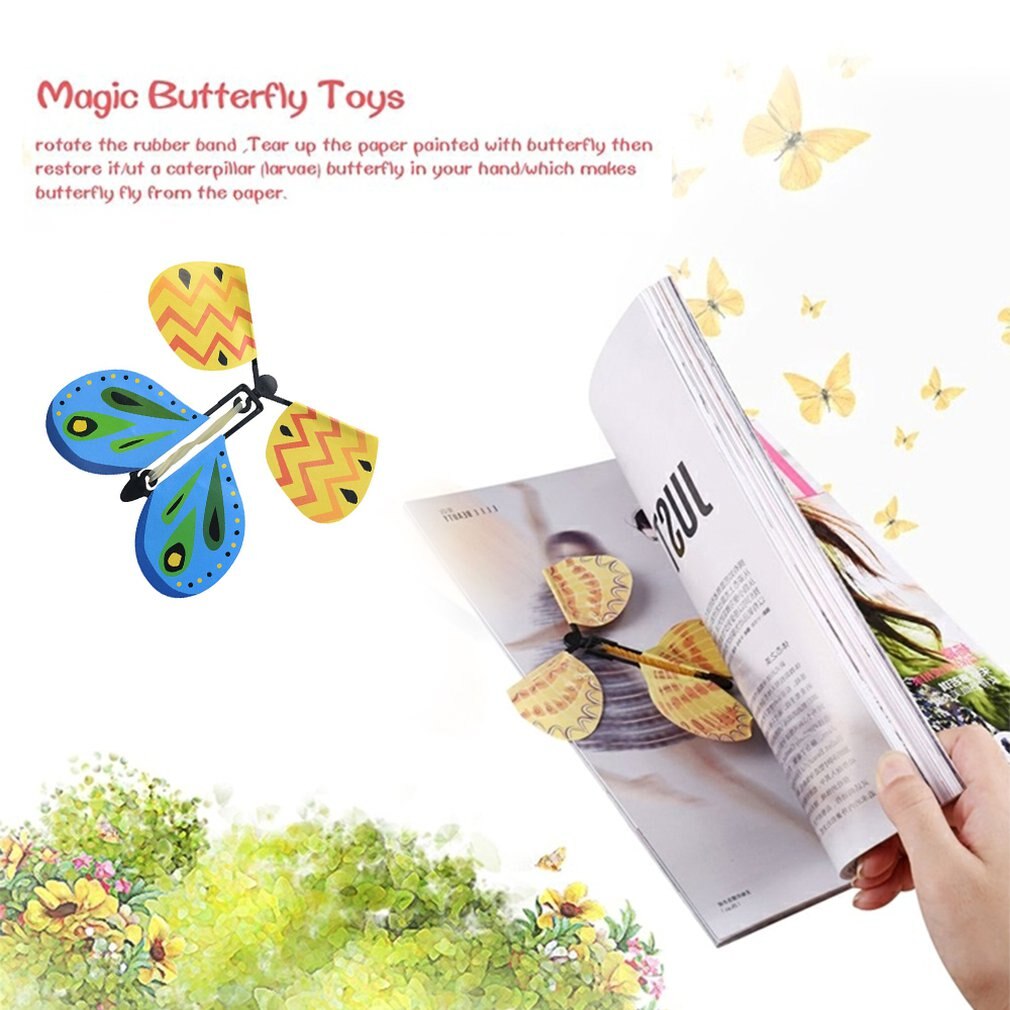 Mariposa voladora creativa para niños, juguete de accesorios mágicos para niños, divertidos artefactos de juego, juguete educativo de Color aleatorio