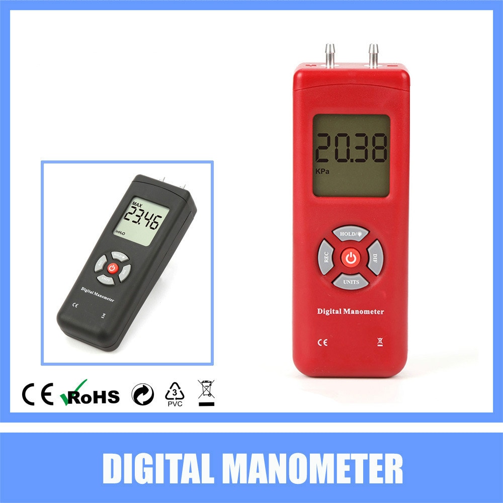 The newest Digital Manometer Air Pressure Meter Pressure Gauges Handheld U type differential pressure meter