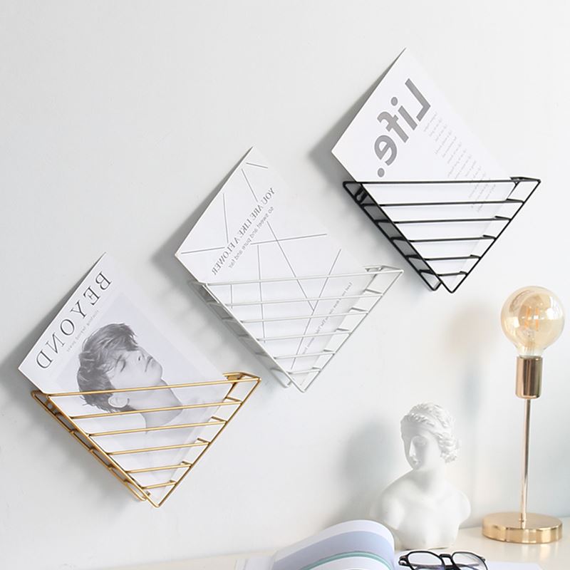 1 pièces Triangle métal Table rangement panier Chic nordique scandinave or bureau rangement panier chargeur organisateur décor maison