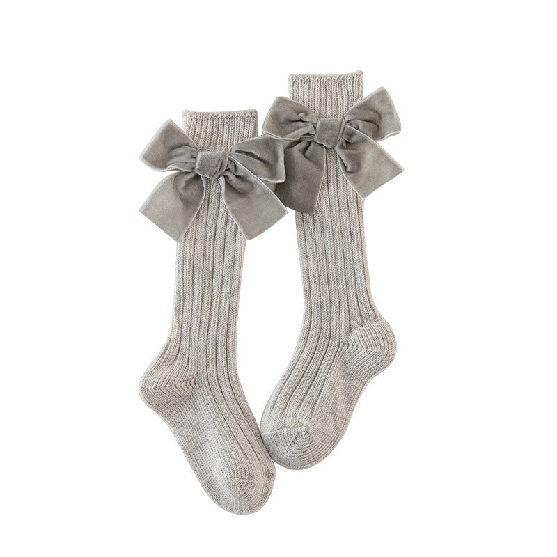 Winter Herfst Katoenen Breien Baby Meisje Panty Leuke Grote Bows Peuter Meisjes Enkel Lange Sokken 0-24 Maanden strik Panty: beige