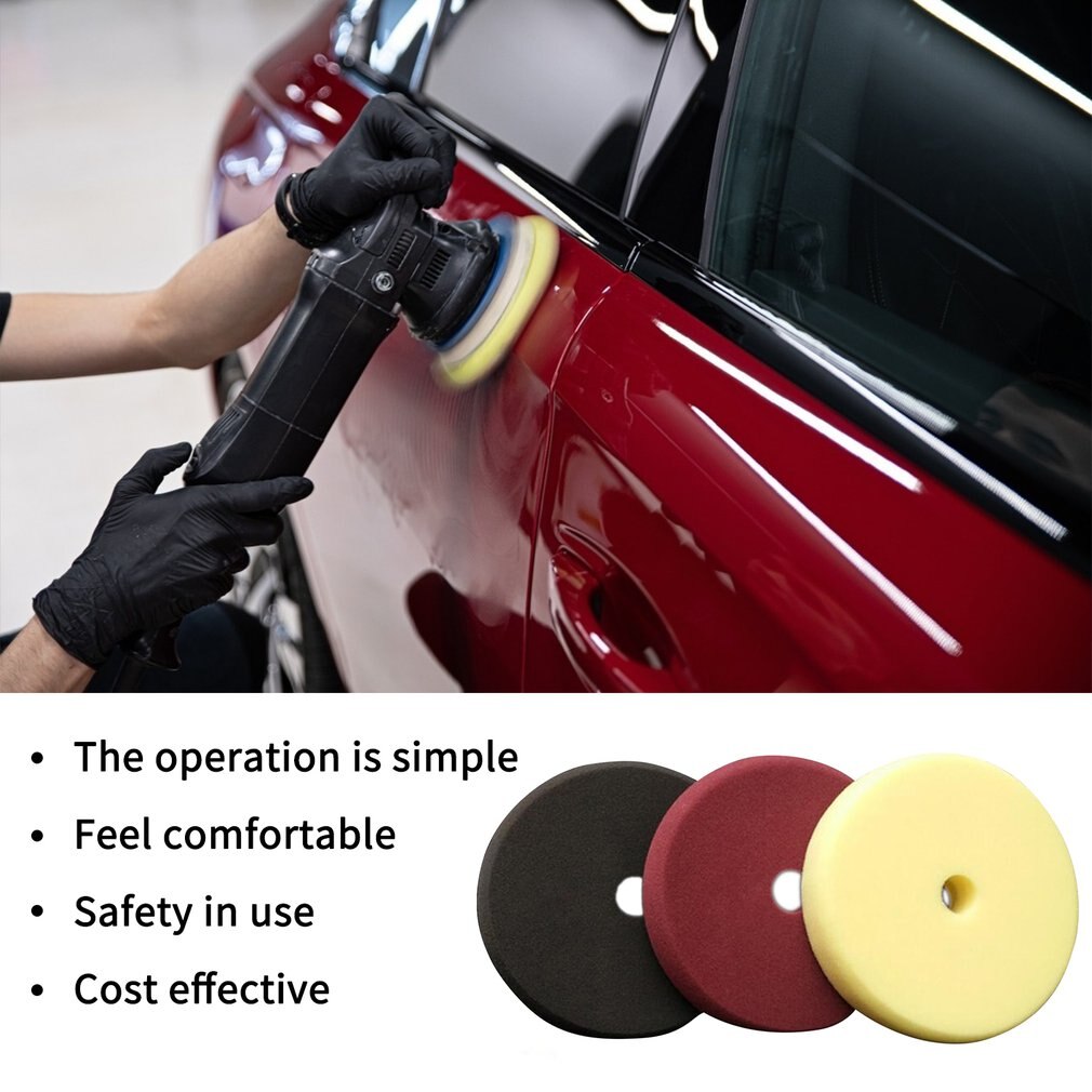 3pcs/set 6 inch/7 inch Sponge Polishing Disc Flat Restoring Disc Polishing Wheel Disc Grinding Self-adhesive Sponge Disc