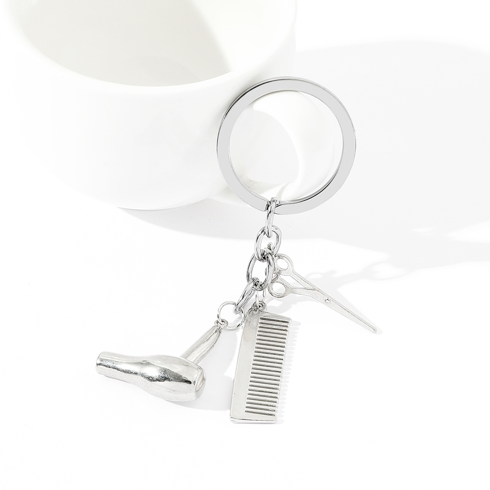 Nuovo creativo strumento per parrucchiere portachiavi asciugacapelli forbici pettine portachiavi parrucchiere regali per donne e uomini accessorio chiave