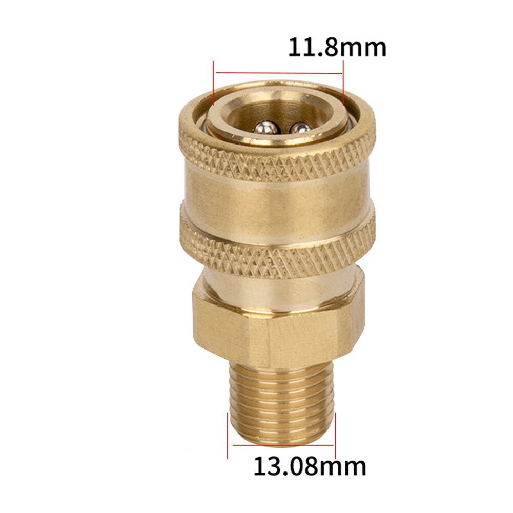 High Pressure Washer Adapter Brass Pressure Washer Quick Connect M22 To 1/4 Male Coupler Adapter 5000 PSI