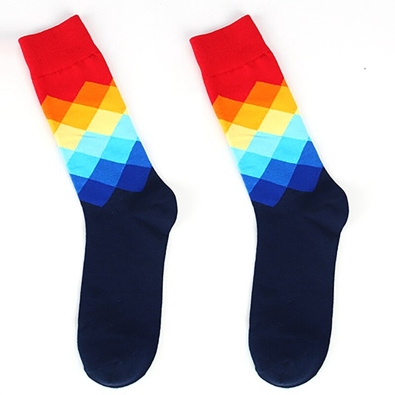 Unisex Sport Socks Gradient Color Style Compression Socks Casual Printed Cotton Blend Dress Long Business Socks1.
