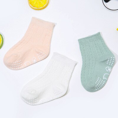 3 Paren/partij Pasgeboren Baby Katoenen Sokken Anti-Slip Medium Buis Sokken Peuter Meisjes Jongens Kous Herfst Winter Katoen Accessoire