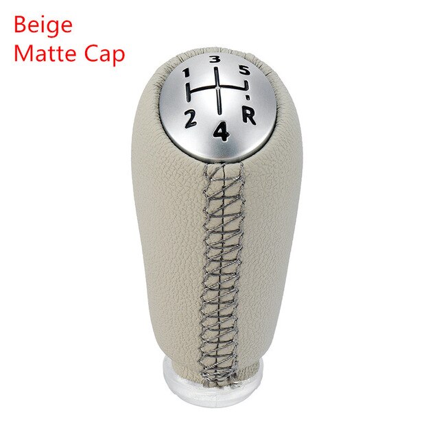 Pomo de cambio de marchas MT de cuero para Renault Scenic II MK2 Megane 2 MK Clio 3 III MK3 Kangoo, bolígrafo de cambio de marchas, negro, gris, Beige: Beige Matte