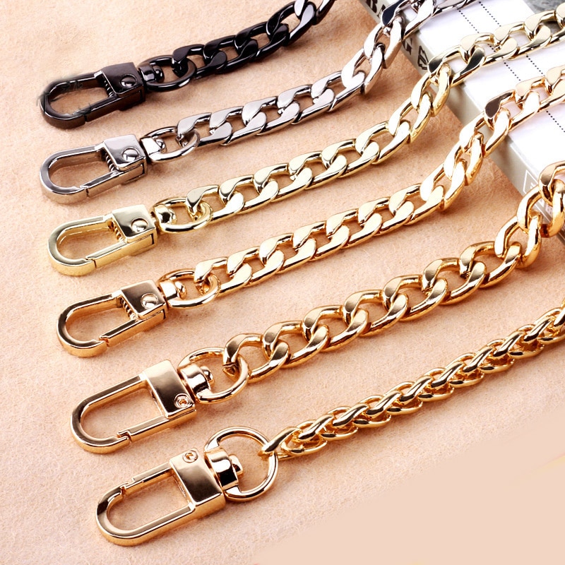 Correa de Metal para bolso de mujer, cadena de acero inoxidable para bolso cruzado, accesorios de hombro desmontables, 100cm