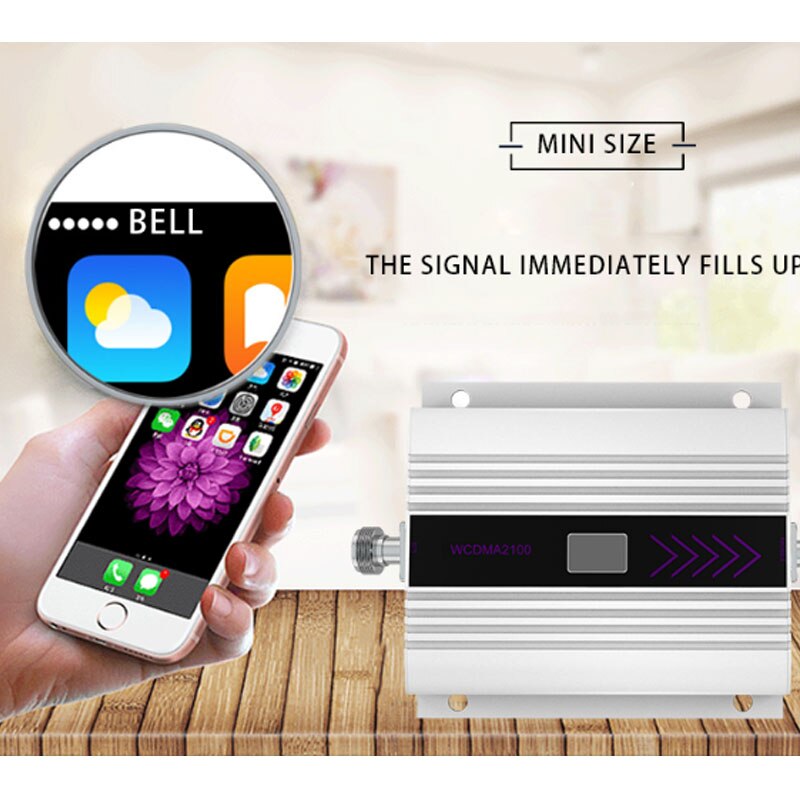 3G Signal Booster Repeater 2100MHz - 60dB Gain LCD WCDMA Mobile Signal Amplifier for Home & Office