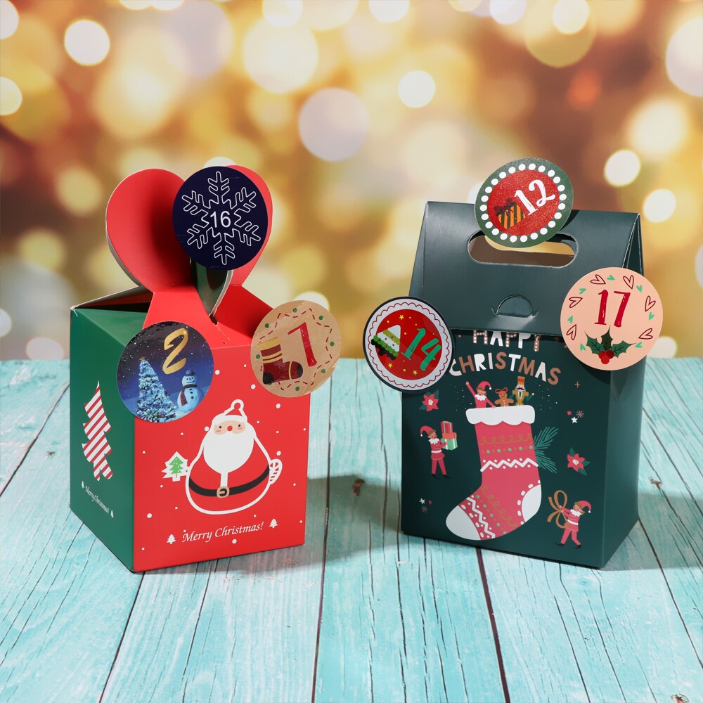 Autocollants Numérotés Pour Décompte | Calendrier De L'Avent Festif 24