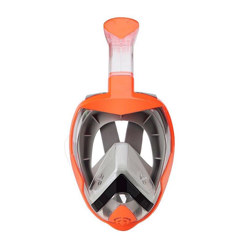 Full Face Snorkel Mask with Newest Breathing System, Foldable 180 Degree Panoramic View Anti-Fog Anti-Leak for Adults: Orange / S/M