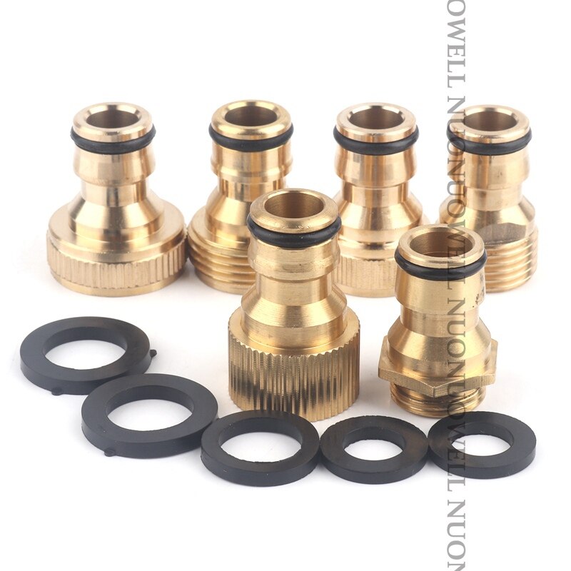 1pc 1/2&#39;&#39; Female Male Copper Quick Connectors Brass Garden Water Connector Irrigation Hose Adaptor With Washer