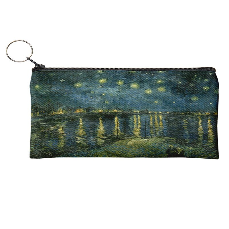 Lieferwagen Gogh Ölgemälde Geldbörse Mini retro Tägliche Lagerung Tasche Tragbaren Brieftasche Lippenstift Schlüssel Bleistift fallen Frauen Leinwand machen-hoch tasche: Stil9