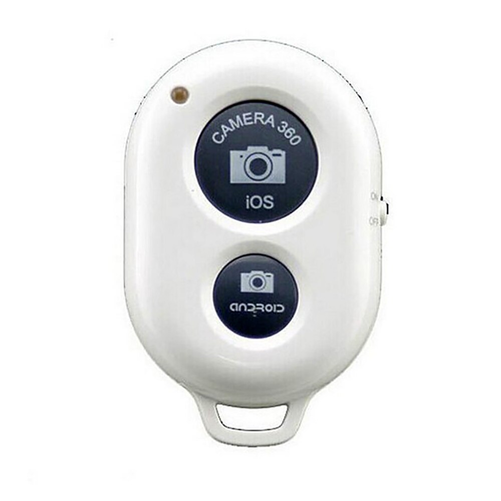 Wireless Bluetooth-compatible Remote Control Button Self-Timer Stick Shutter Release Camera Remote Controller: White