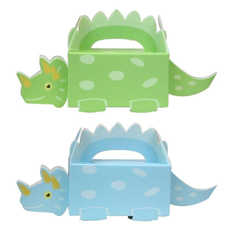 10Pcs Dinosaurus Doos Gemonteerd Dinosaurus Doos Dinosaurus Snoep Box Kids Verjaardag Papier Dozen Voor Verpakking