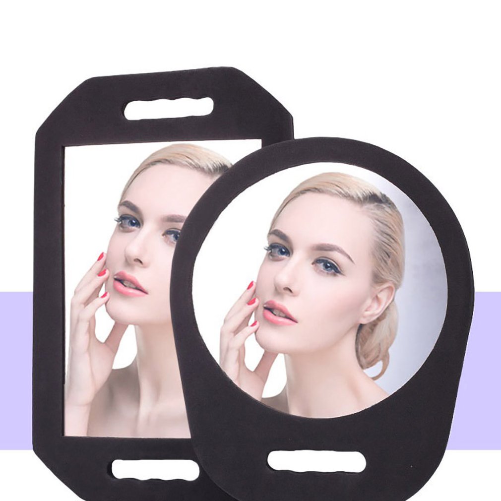 Frisørsalon makeup spejl med håndtag spejl til frisør butikker hjemmebrug skum stel urolig knækket