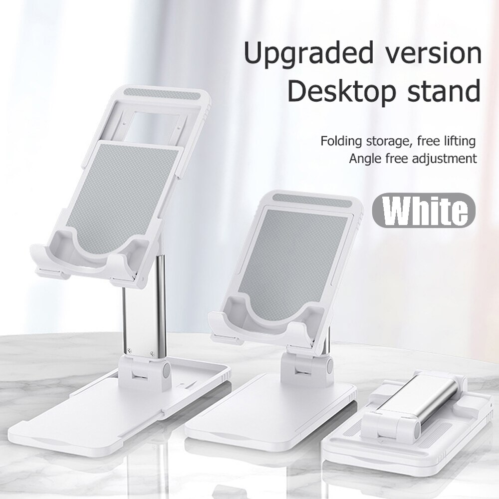 Stasjonær nettbrettstativ til ipad pro 11 10.5 luft 3 10.2 mini justerbar sammenleggbar soporte nettbrettholder til ipad-stativ: Oppgrader hvit
