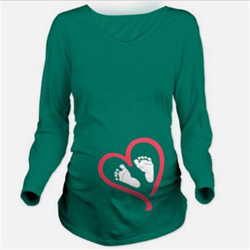 Mammakläder gravid långärmad t-shirt ledig mammakläder kläder för gravida gravidklänning
