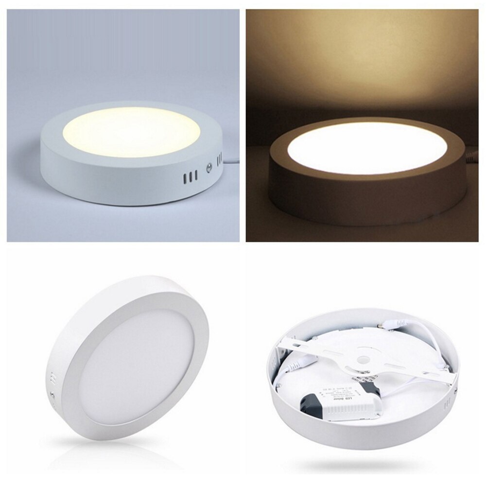 AC85-265V LED Panel Light Round/Square Surface Mounted panel led Ceiling lamp 6W 12W 18W 24W LED Panel Downlights with Driver AE