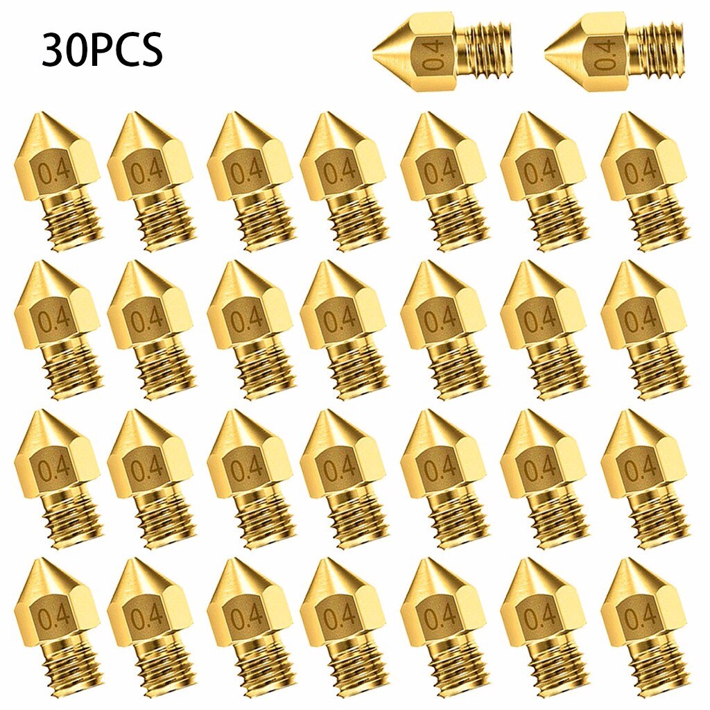 30Pcs 0.4mm 3D buse D&#39;imprimante Accessoire MK8 Pour CR-10 Pour Ender 3 Pour Anet A8 bico de impressora boquilla de impresora buse: Default Title