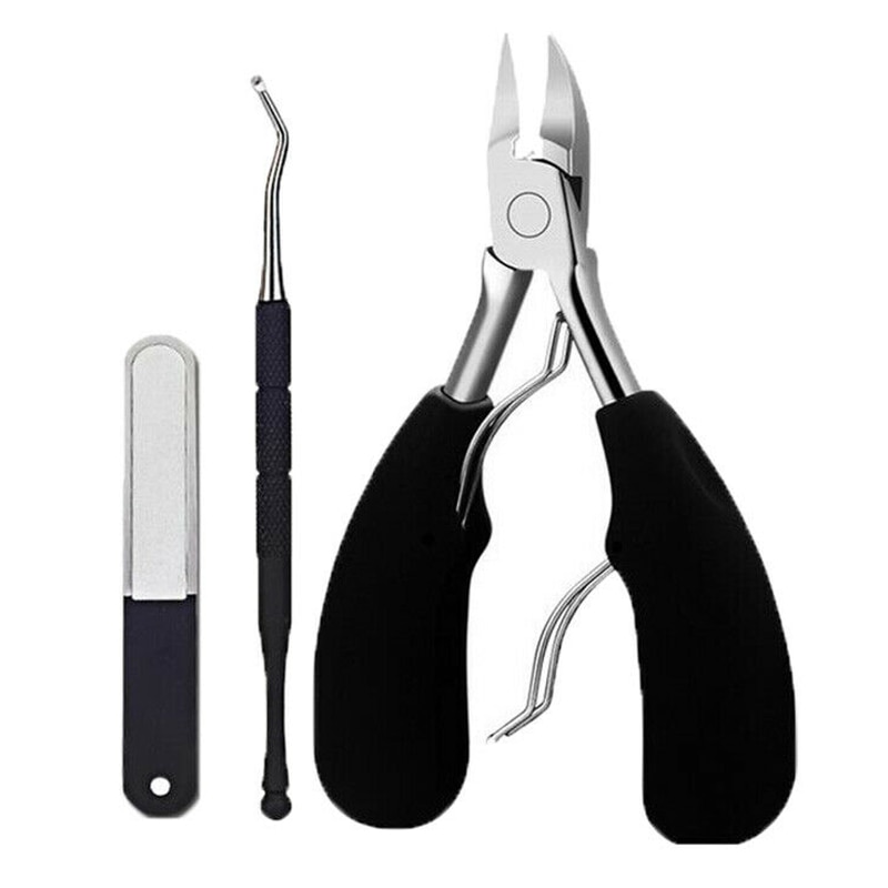 3pcs Toenail Clipper Set Stainless Steel Nail Clippers for Thick Ingrown Toe Nail Precision Nail File Cut Home Toenails Tool