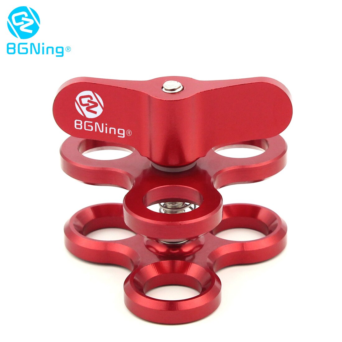 verdreifachen Ball Klemme 3 Löcher Unterwasser Arm Tauchen Halterung Für Fotografie Taschenlampe Aluminium Tauchen Lichter Ball Schmetterling Clip Montieren: rot BGNing Logo