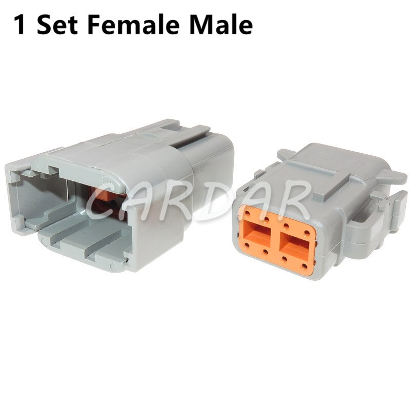 1 Set Deutsch DTM Waterproof Wire Connector Kit DTM06-2/3/4/6/8/12S DTM04-2/3/4/6/8/12P Automotive Sealed Plug with pins: 8P Set