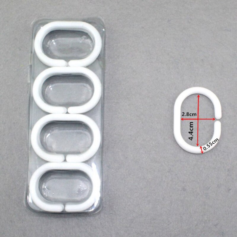 Anneaux de rideau de douche à crochet unique, 12 pièces, crochets en plastique pour salle de bain, accessoires de rideau de douche: -A3