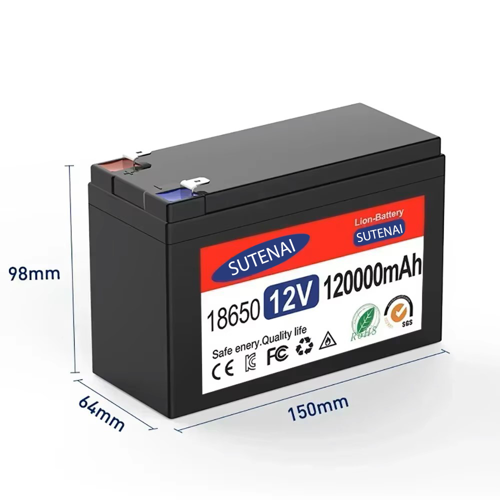 Una nuova batteria al litio 12V 45Ah 50Ah 100Ah 120Ah batterie al litio ferro fosfato BMS integrato per barca solare + caricabatterie 12.6V