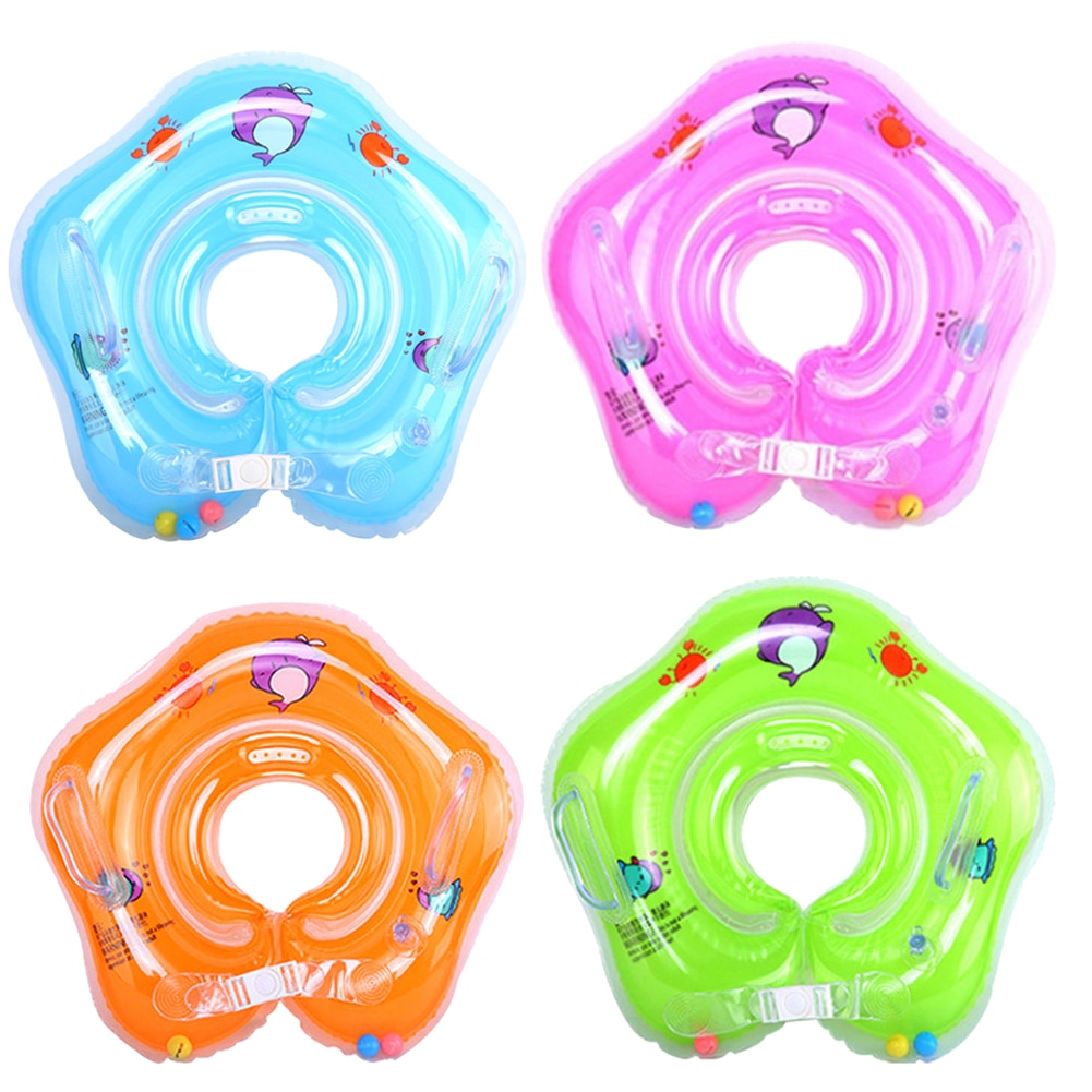 Nyfødt baby svømningskrave sikker justerbar flydende cirkel oppustelig legetøj svømning ring pool tilbehør til badning