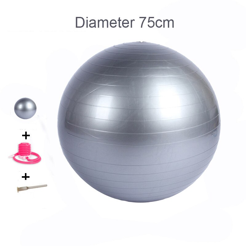 PVC Anti-burst Gym Pilates Yoga Balls Fitness Massage Balance Exercise Stability Birth Therapy Ball With Pump 55cm 65cm 75cm